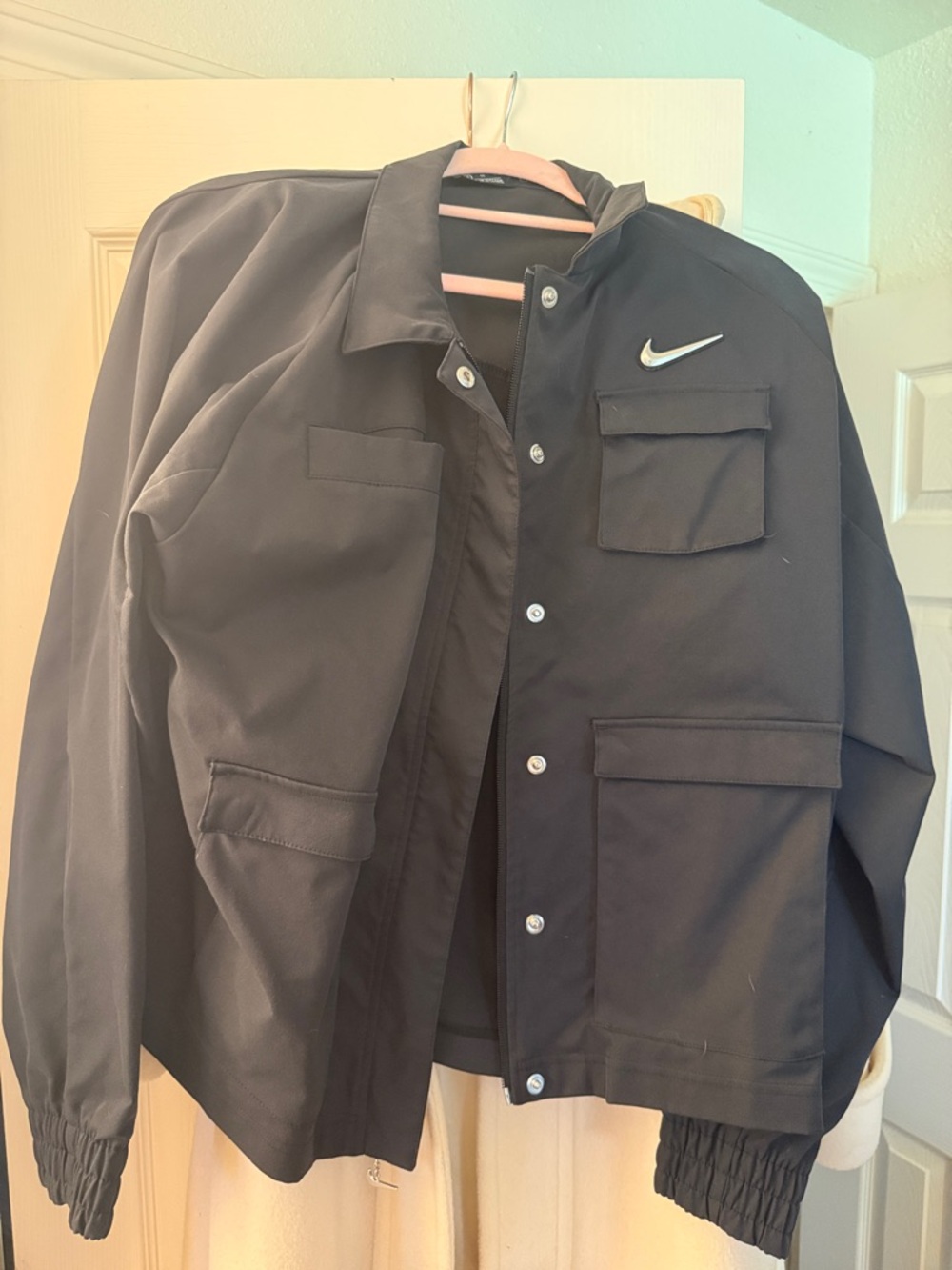 Nike Black Snap-Front Utility Jacket